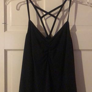 lightweight black midi dress